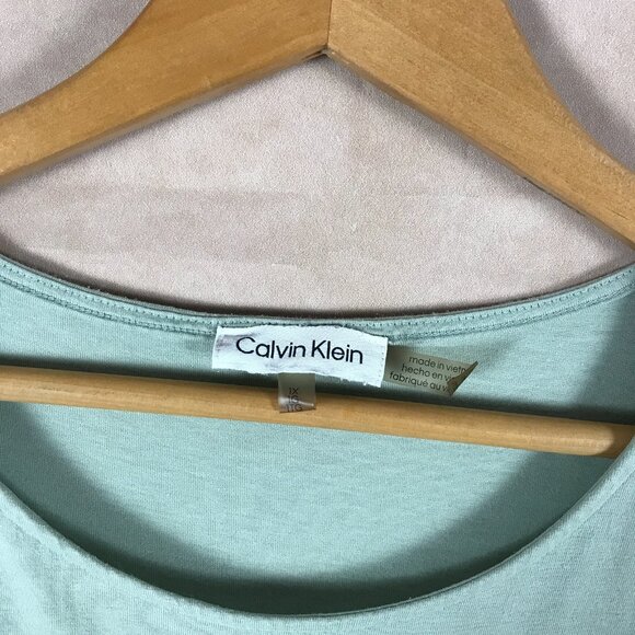 Calvin Klein Plus Size Twist-Front Sleeveless Top in Jade Green 1X - Picture 5 of 8